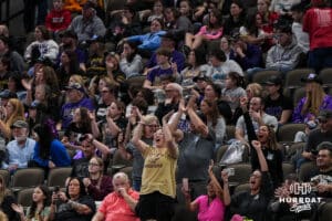 Fans cheer during Nebraksa Girls Wrestling Quarterfinals on Feb 17, 2026, in Omaha, Nebraska. Photo by Brandon Tiedemann