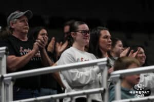 Lexington fans cry during Nebraksa Girls Wrestling Quarterfinals on Feb 17, 2026, in Omaha, Nebraska. Photo by Brandon Tiedemann