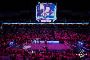 Omaha Supernovas get introduced during a major league volleyball match against the Orlando Valkyries on Feb 15, 2026, in Omaha, Nebraska. Photo by Brandon Tiedemann