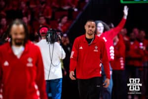 Nebraska Cornhusker Bryce McGowens returns for the alumni game against the Northwestern Wildcats during a college basketball game on Saturday, Feb. 14, 2026, in Lincoln, Nebraska. Photo by John S. Peterson.