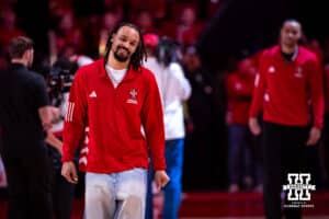 Nebraska Cornhusker Trey McGowens returns for the alumni game against the Northwestern Wildcats during a college basketball game on Saturday, Feb. 14, 2026, in Lincoln, Nebraska. Photo by John S. Peterson.