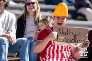 Nebraska Cornhusker fan holds a sign during the spring game on March 28, 2026, in Lincoln, Nebraska. Photo by Brandon Tiedemann