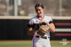 Omaha Maverick Maddia Groff is all smiles against the North Dakota State Bison during a softball game at Connie Clausen Field on Friday, March 20, 2026, in Omaha, Nebraska. Photo by Collin Stilen.