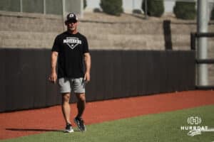 Omaha Maverick head coach Mike Heard against the North Dakota State Bison during a softball game at Connie Clausen Field on Friday, March 20, 2026, in Omaha Nebraska. Photo by Collin Stilen.by Collin Stilen.