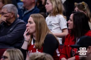 Nebraska Cornhusker fan reacts to the performance of the Huskers against the Purdue Boilermakers during the Big Ten Men’s Basketball Championships quarter-final on Friday, March 13, 2026, in Chicago, Illinois. Photo by John S. Peterson.