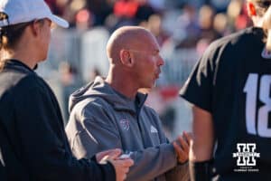 Omaha Maverick head coach Mike Heard during a softball game at Bowlin Field on March 7th, 2026, in Lincoln, Nebraska. Photo by Collin Stilen.