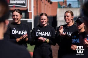Omaha Maverick Hailey Boltz during a softball game at Bowlin Field on March 7th, 2026, in Lincoln, Nebraska. Photo by Collin Stilen.