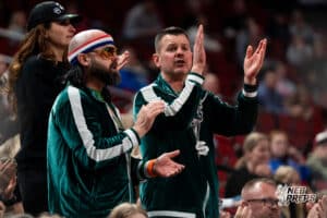 Millard West’s fans cheer during a Girls State Championship Semifinal Round basketball game Friday, March 6, 2026, in Lincoln, Nebraska. Photo by Jackson D. Luethje.