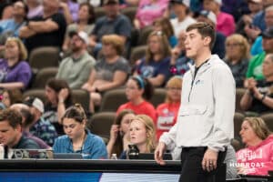Omaha Supernova interim head coach Thomas Robson stands on the sideline during a major league volleyball match against Dallas Pulse on April 12, 2026, in Omaha, Nebraska. Photo by Brandon Tiedemann