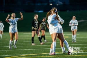 Southwest’s Tea Tweten (19) scores a goal against Southeast during a high school girls’ soccer game on Tuesday, March 31, 2026, in Lincoln, Nebraska. Photo by Jackson D. Luethje.