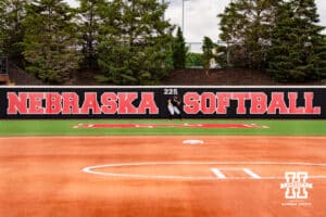 Nebraska Cornhusker Malia Thoms (4) during a softball game at Rhonda Revelle Field at Bowlin Stadium on Friday, May 22, 2026 in Lincoln, Neb. Photo by Collin Stilen.