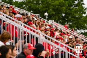 Nebraska Cornhusker fans packed during a softball game at Rhonda Revelle Field at Bowlin Stadium on Thursday, May 21, 2026 in Lincoln, Neb. Photo by Collin Stilen.