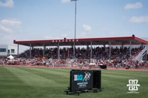Fans sit in the stands during the Big Ten OTF Championships on May 17, 2026, in Lincoln, Nebraska. Photo by Brandon Tiedemann.