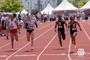 USC Trojan Dajaz Defrand crosses the finish line during the Big Ten OTF Championships on May 17, 2026, in Lincoln, Nebraska. Photo by Brandon Tiedemann.