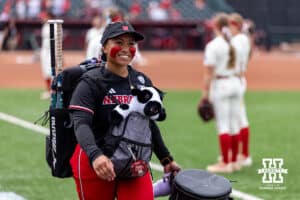Nebraska Cornhusker infielder Katelyn Caneda (66) heads back to the locker room after the win over the Grand Canyon Antelopes during the NCAA Softball Regionals on Saturday, May 16, 2026, in Lincoln, Neb. Photo by John S. Peterson.