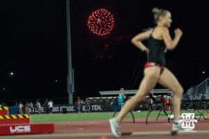 Fireworks go off during the Big Ten OTF Championships on May 15, 2026, in Lincoln, Nebraska. Photo by Brandon Tiedemann.