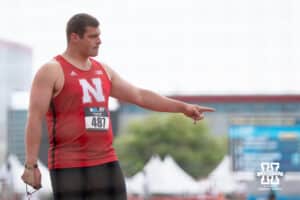 Nebraska Cornhusker Brett Schwartz waits during the Big Ten OTF Championships on May 15, 2026, in Lincoln, Nebraska. Photo by Brandon Tiedemann.