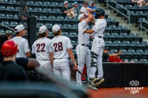 Omaha Maverick Chase Diggins during a baseball game at Tal Anderson Field on May 14, 2026 in Omaha Nebraska. Photo by Collin Stilen.