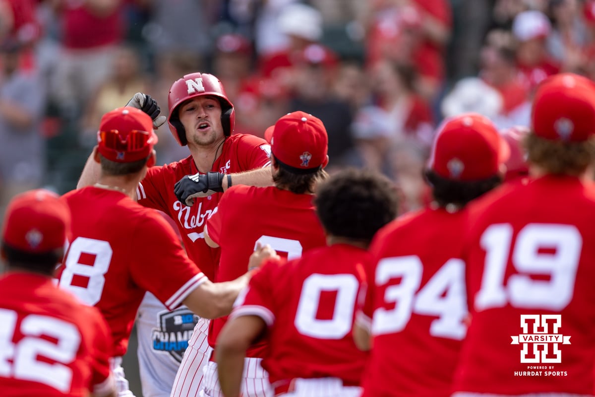 Nebraska Baseball v Iowa | May 9, 2026 | Hail Varsity Nebraska Cornhusker Dylan Carey (15) celebrates his three-run home run in the eighth inning against the Iowa Hawkeyes during a college baseball game on Saturday, May 9, 2026, in Lincoln, Neb. Photo by John S. Peterson.