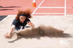 Dallas Davison competes in the long jump during the Metro Conference T&F Meet on May 6, 2026, in Omaha, Nebraska. Photo by Brandon Tiedemann.