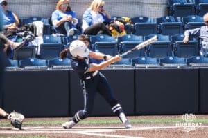Creighton Bluejay's at bat during a college softball game against DePaul University on Saturday, May 2, 2026, in Omaha, NE. Photo by Jandi Green.