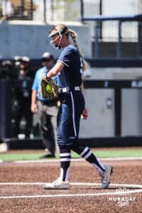Creighton Bluejay Landrie Harris (5) is getting ready to pitch during a college softball game against DePaul University on Saturday, May 2, 2026, in Omaha, NE. Photo by Jandi Green.
