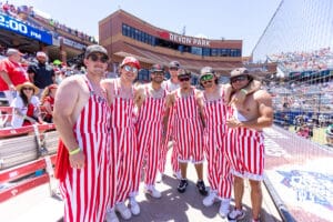 The Bowlin Boys pose for a photos before the game between the Nebraska Cornhuskers and the Texas Longhorns during the WCWS elimination game on Sunday, May 31, 2026, in Oklahoma City. Photo by John S. Peterson.