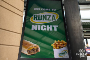 The sign for runza night at Werner Park on Saturday, May 30, 2026, in Omaha, Neb. Photo by Jandi Green.