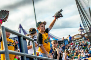 Fans asking for a ball during a minor league baseball game between the Omaha Storm Chasers and the Memphis Redbirds on Saturday, May 30, 2026, in Omaha, Neb. Photo by Jandi Green.