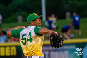 Omaha Storm Chaser Anthony Gose (54) pitching during a minor league baseball game against the Memphis Redbirds on Saturday, May 30, 2026, in Omaha, Neb. Photo by Jandi Green.