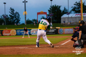 Omaha Storm Chaser (12) at bat during a minor league baseball game against the Memphis Redbirds on Saturday, May 30, 2026, in Omaha, Neb. Photo by Jandi Green.