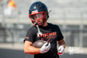 … during a 7-on-7 football game on Wednesday, June 3, 2026, in Omaha, Nebraska. Photo by Jackson D. Luethje.