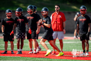 Westside’s Braylen Warren throws during a 7-on-7 football game against Millard North on Wednesday, June 3, 2026, in Omaha, Nebraska. Photo by Jackson D. Luethje.