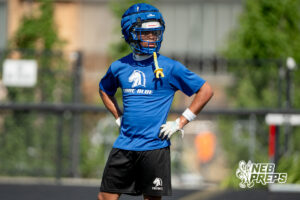 Millard North’s Tory Pittman III during a 7 on 7 football game against Westside Wednesday, June 3, 2026, in Omaha, Nebraska. Photo by Jackson D. Luethje.