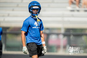 Millard North’s Tory Pittman III during a 7 on 7 football game against Westside Wednesday, June 3, 2026, in Omaha, Nebraska. Photo by Jackson D. Luethje.