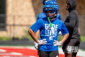 … during a 7-on-7 football game on Wednesday, June 3, 2026, in Omaha, Nebraska. Photo by Jackson D. Luethje.