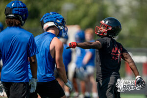 … during a 7-on-7 football game on Wednesday, June 3, 2026, in Omaha, Nebraska. Photo by Jackson D. Luethje.