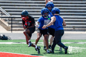 … during a 7-on-7 football game on Wednesday, June 3, 2026, in Omaha, Nebraska. Photo by Jackson D. Luethje.