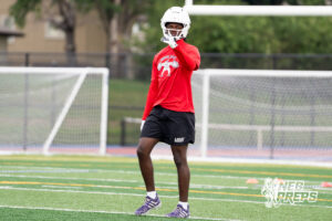 Millard South’s Tay Ellis during a football practice Thursday, June 4, 2026, in Omaha, Nebraska. Photo by Christian Naujokaitis.