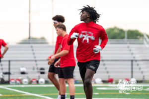 Millard South’s Tay Ellis during a football practice Thursday, June 4, 2026, in Omaha, Nebraska. Photo by Christian Naujokaitis.