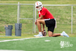 Millard South’s Trae Taylor during a football practice Thursday, June 4, 2026, in Omaha, Nebraska. Photo by Christian Naujokaitis.
