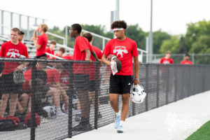 Millard South’s Trae Taylor during a football practice Thursday, June 4, 2026, in Omaha, Nebraska. Photo by Christian Naujokaitis.