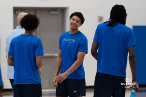 Creighton Bluejay Jasen Green smiles during their yearly abilities camp on June 5, 2026, in Omaha, Nebraska. Photo by Brandon Tiedemann.