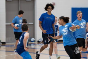 Creighton Bluejay Katrelle Harmon jogs during their yearly abilities camp on June 5, 2026, in Omaha, Nebraska. Photo by Brandon Tiedemann.