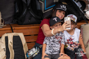 Troy family smiles during the CWS media day on June 11, 2026, in Omaha, Nebraska. Photo by Brandon Tiedemann.