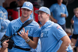 North Carolina players pose during the CWS media day on June 11, 2026, in Omaha, Nebraska. Photo by Brandon Tiedemann.