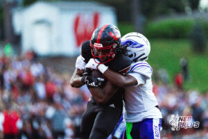 Westside running back #15 Tristian Gerez-James resists a tackle, during a High School Football game, Friday, September 18th, 2026, in Omaha, Nebraska. Photo by Nick Barajas.