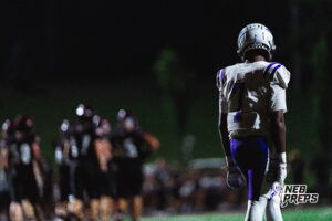 Central corner back #7 Khi'airre Dortch observes the Westside offense, during a High School Football game, Friday, September 18th, 2026, in Omaha, Nebraska. Photo by Nick Barajas.