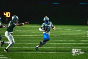 Cecilio Loredon (1) evades a defender during a football game against the Lincoln Southwest Silverhawks on September 25, 2026, in Lincoln, Nebraska. Photo by Rob Olvera.