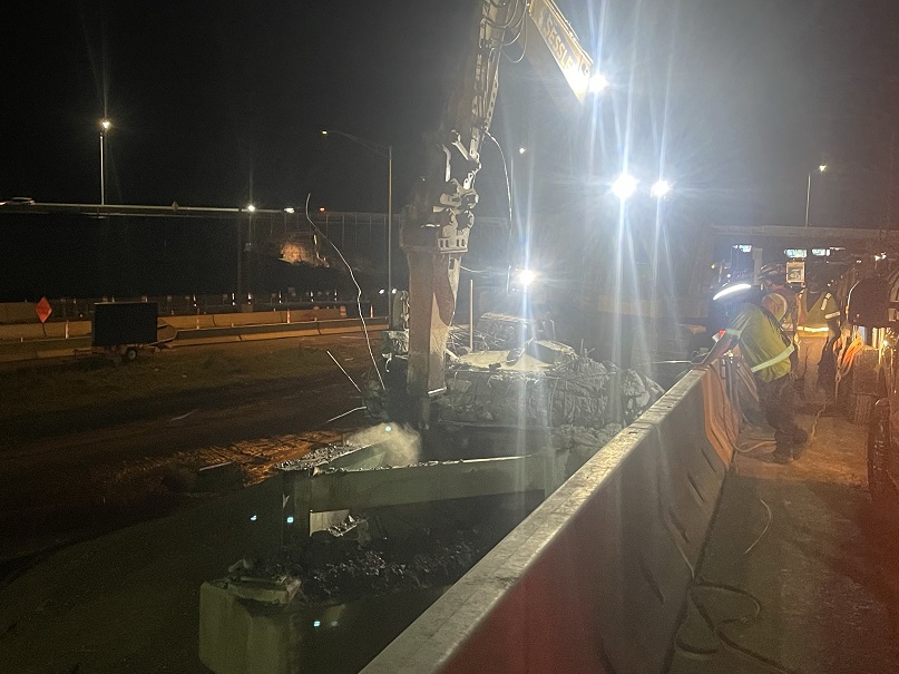 Bridge deck demolition